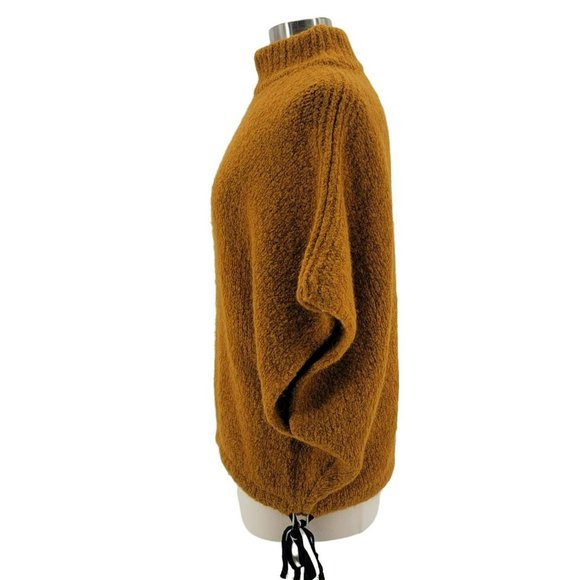 Sita Murt/ Knit Poncho Mustard Yellow Thick Chunky Sweater Womens OS - Picture 4 of 8